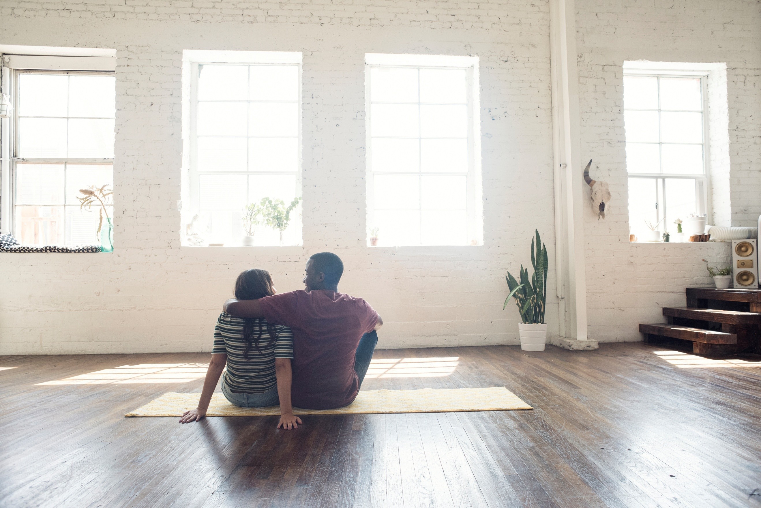 Couple doing yoga